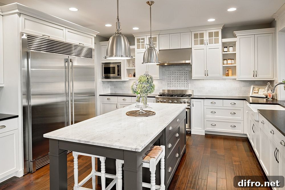 Gray kitchen island makeover