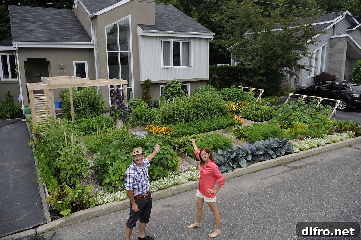 Famous front yard vegetable garden in Quebec