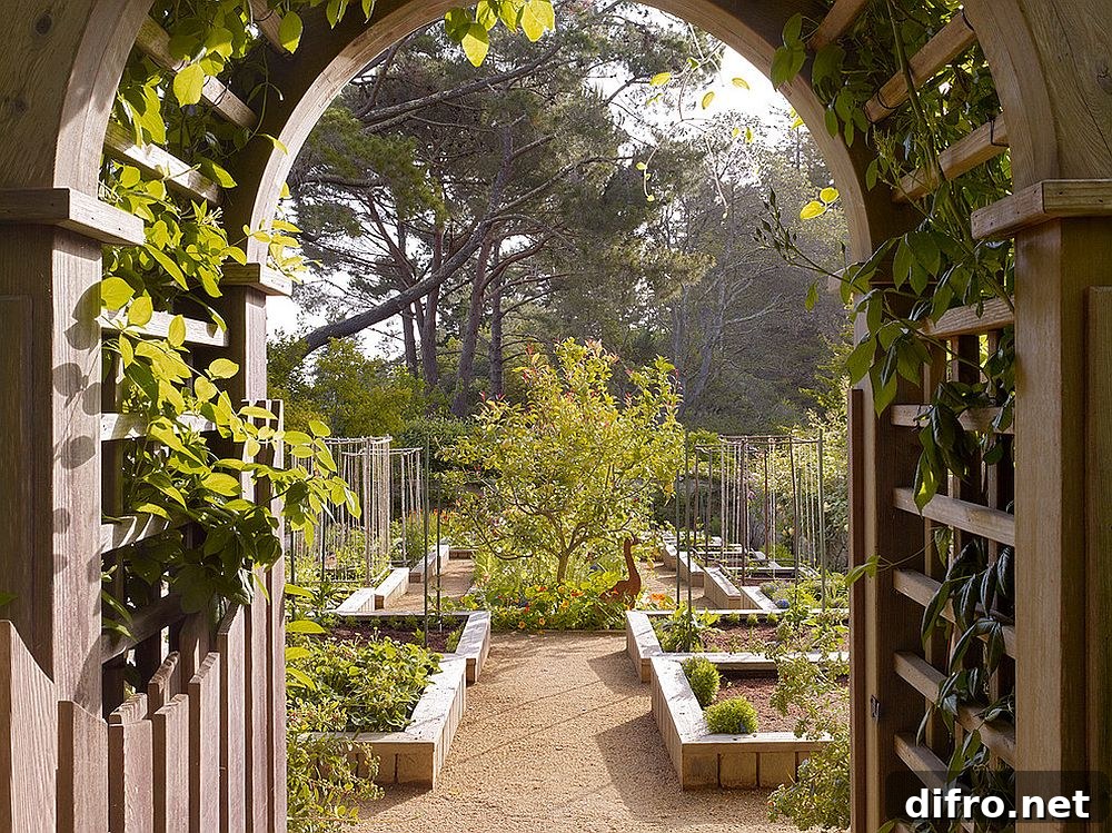 Edible garden integrated into larger landscape design