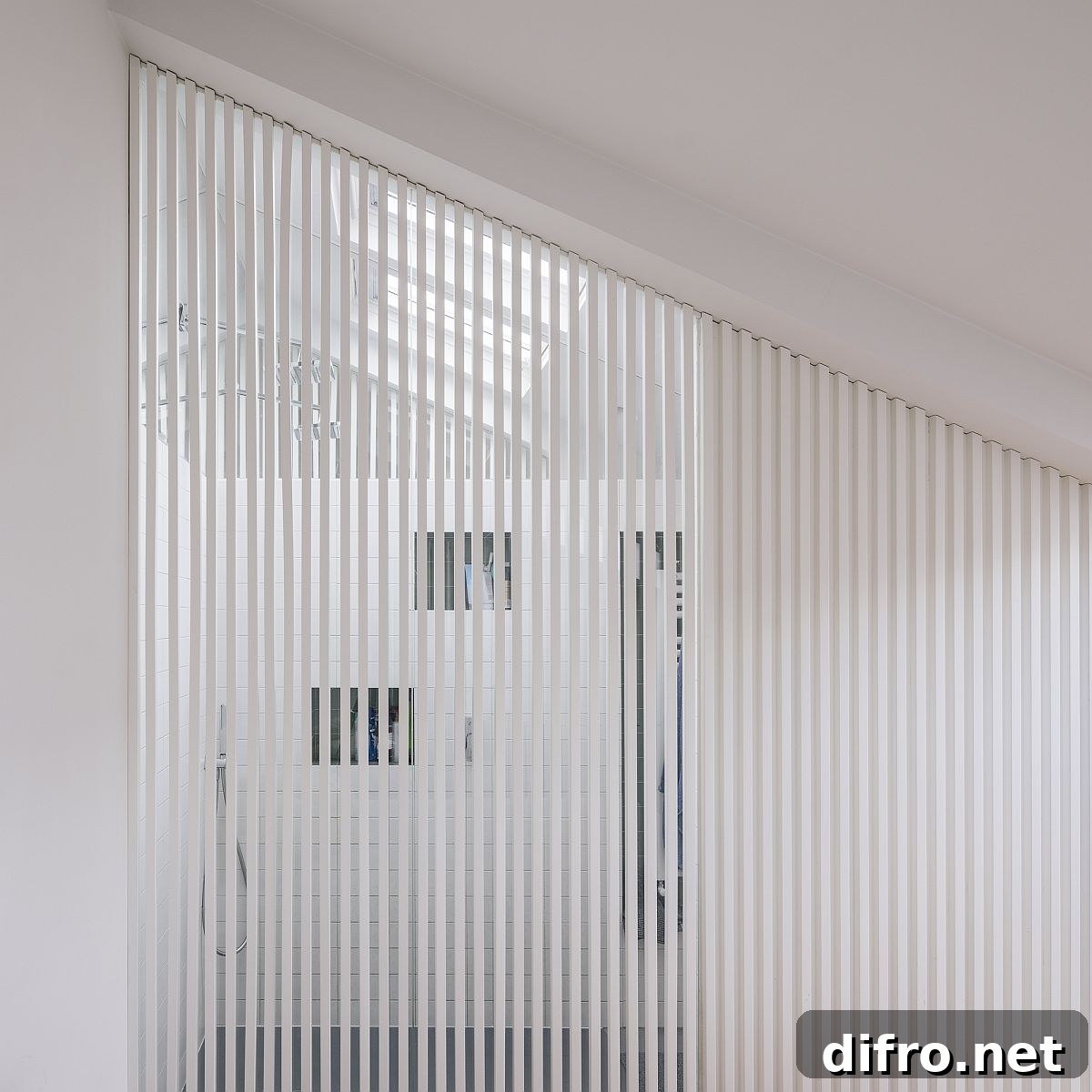 White slats bring light into the shower area