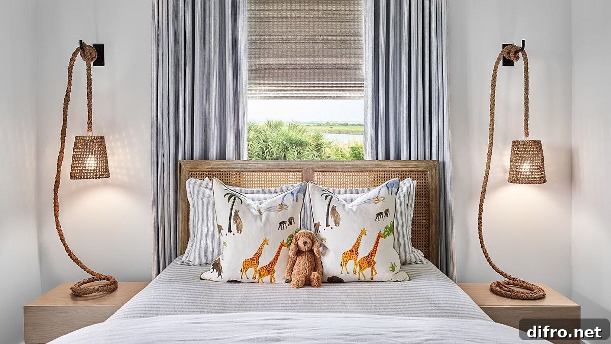 Bedside lighting idea for the beach style bedroom with a difference