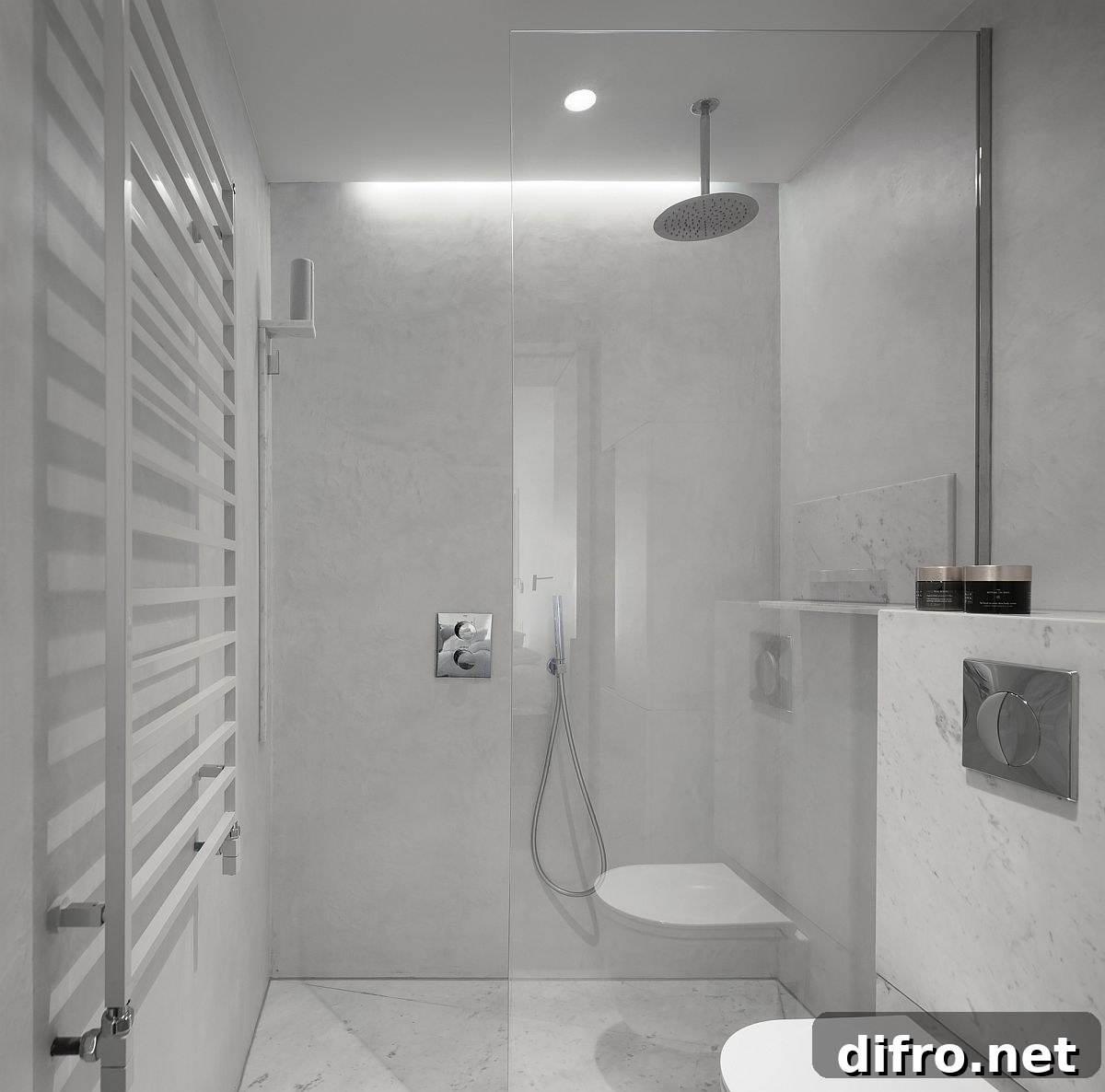Carrara marble bathroom