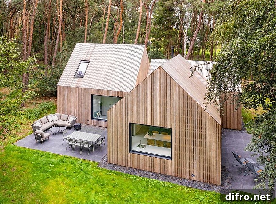 Classic cabin form blended with modern aesthetic