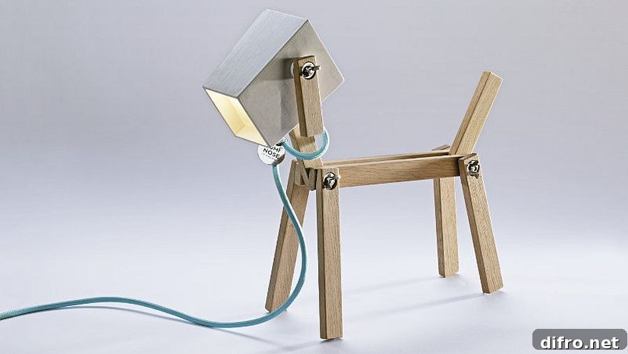 Luminose dog-shaped table lamp profile