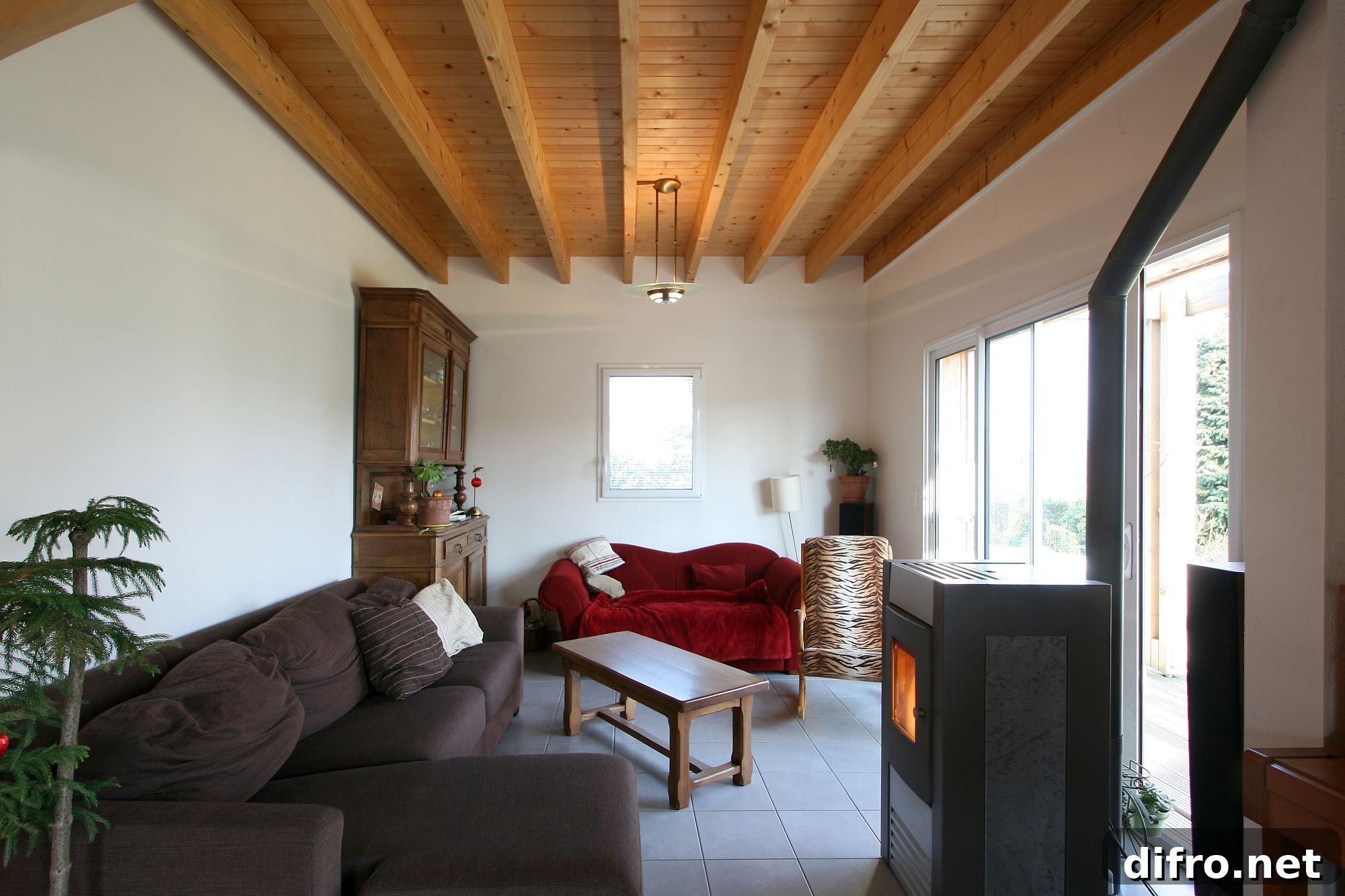 Cozy living area with fireplace