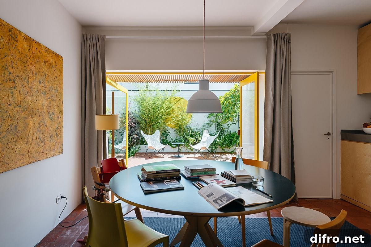 Dining area and workspace combined