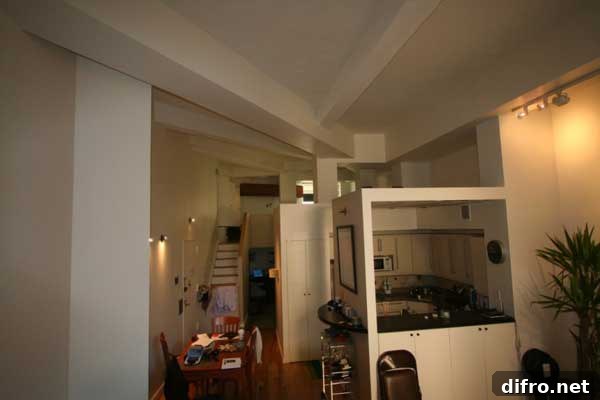 Pre-renovation kitchen area