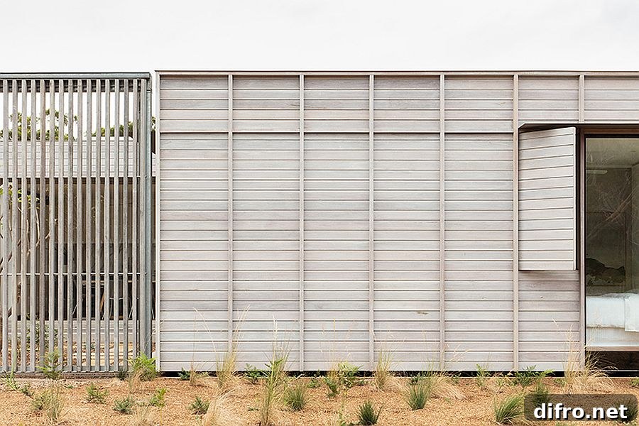 Wooden exterior of the prefab adds to its stylish and sustainable appeal while offering a more rustic aesthetic