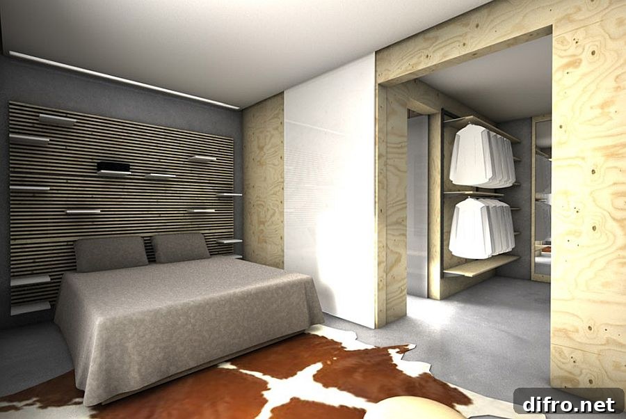 Spacious walk-in closet
