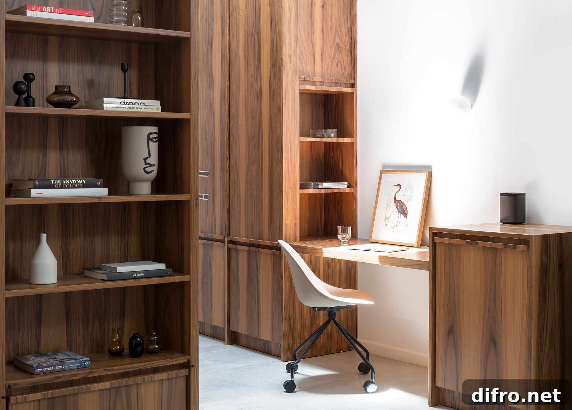 Custom carpentry using Walnut, Eucalyptus, and Chiricotta