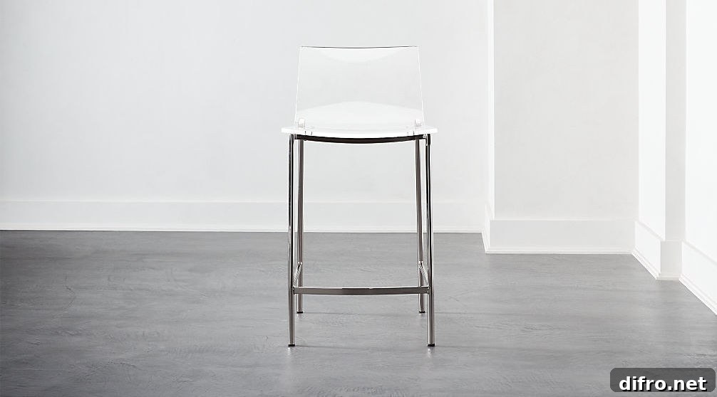 Acrylic and metal clear counter stool