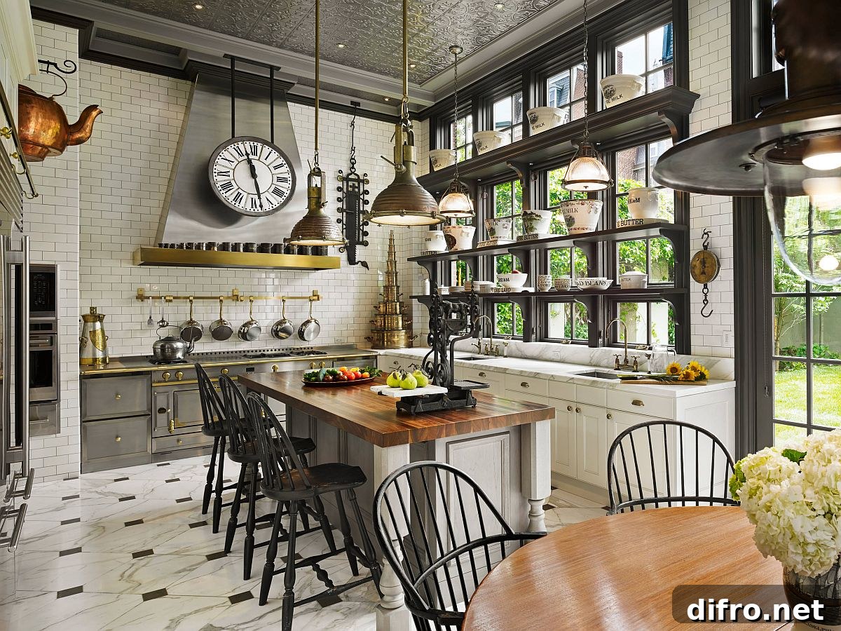 Picture-perfect kitchen strikes that ideal balance between modern and Victorian