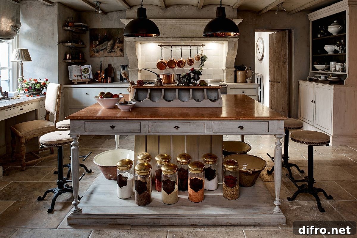 Lovely kitchen with Victorian and antique touches and timeless appeal