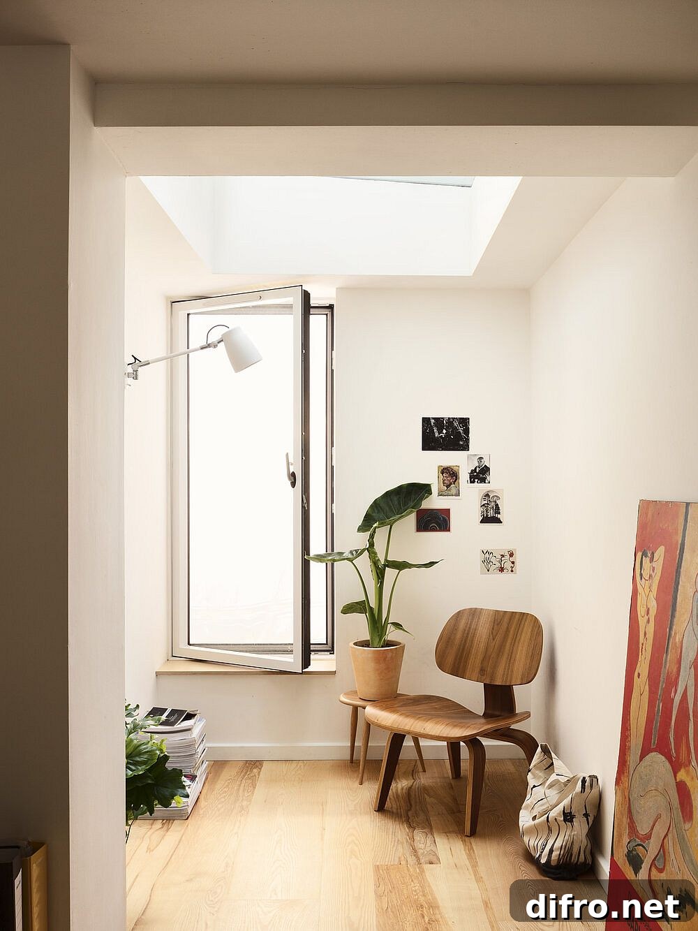 Skylights create spacious interior