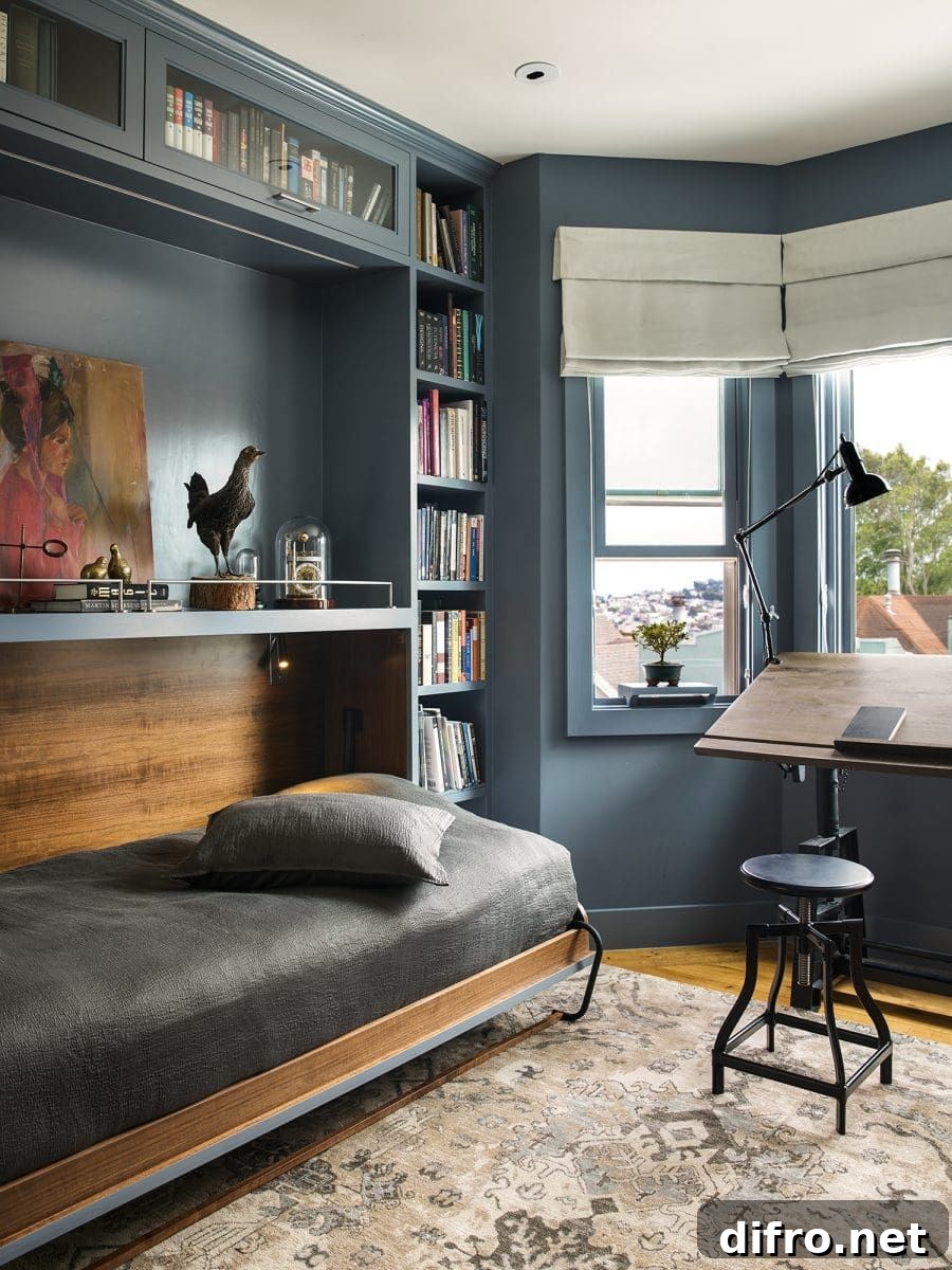 Home office with a Murphy bed