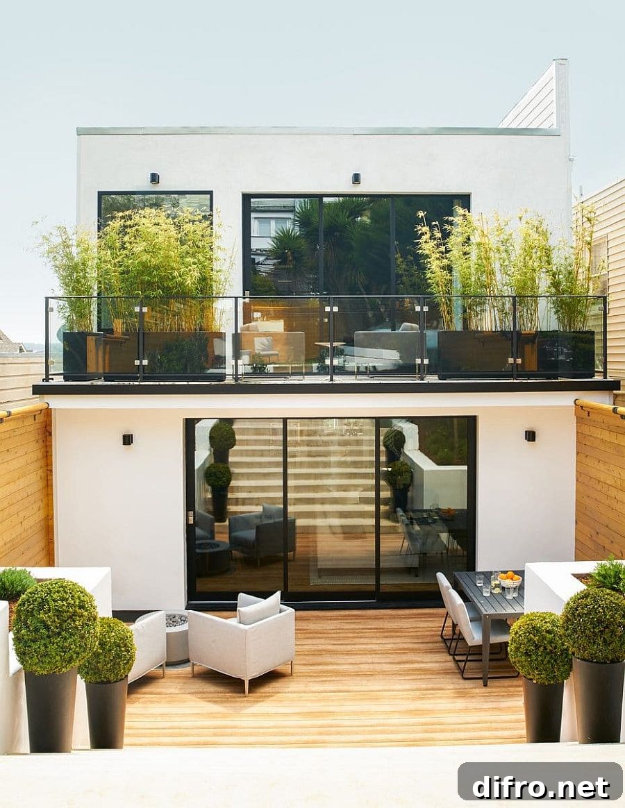 Rear yard providing a curated outlet for bedroom and lower-level living area
