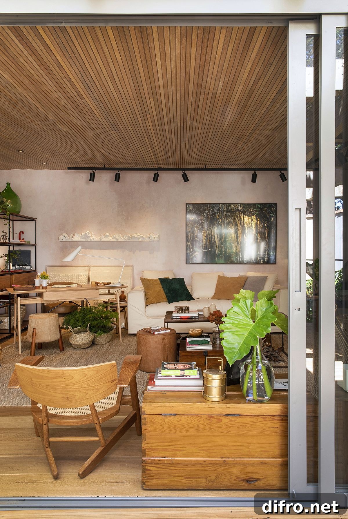 Sliding glass doors with wooden frames