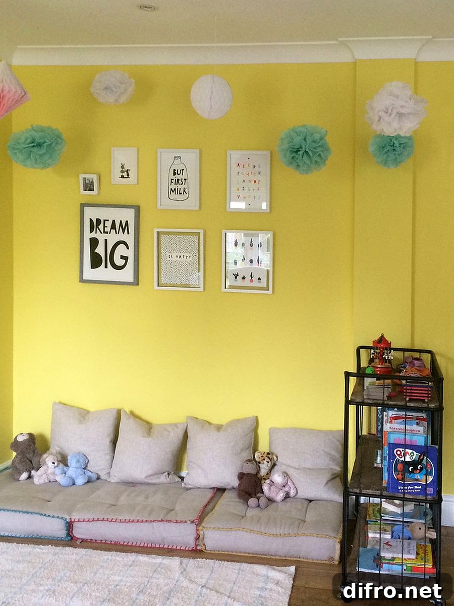 Balanced casual and modern yellow nursery