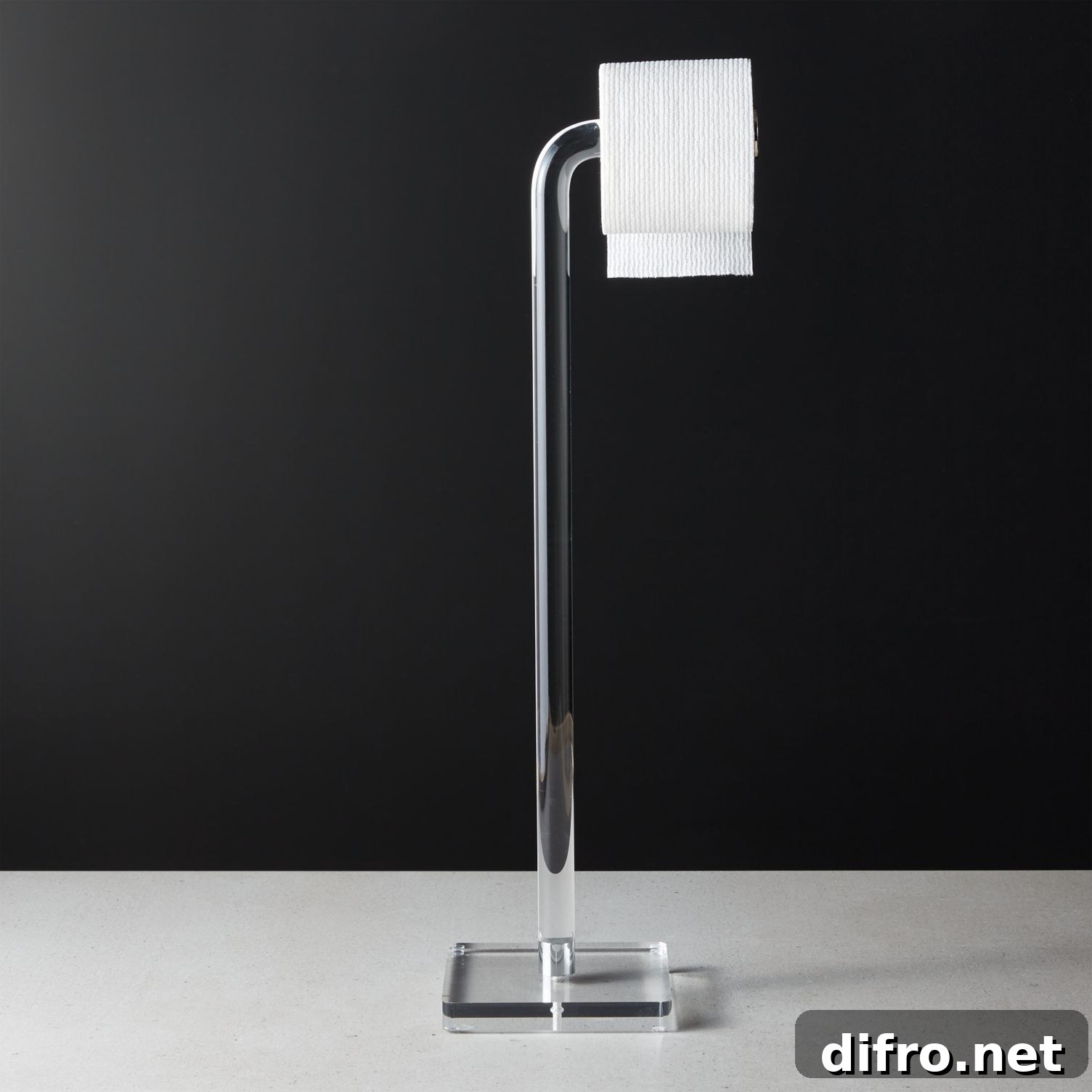 Acrylic standing toilet paper holder