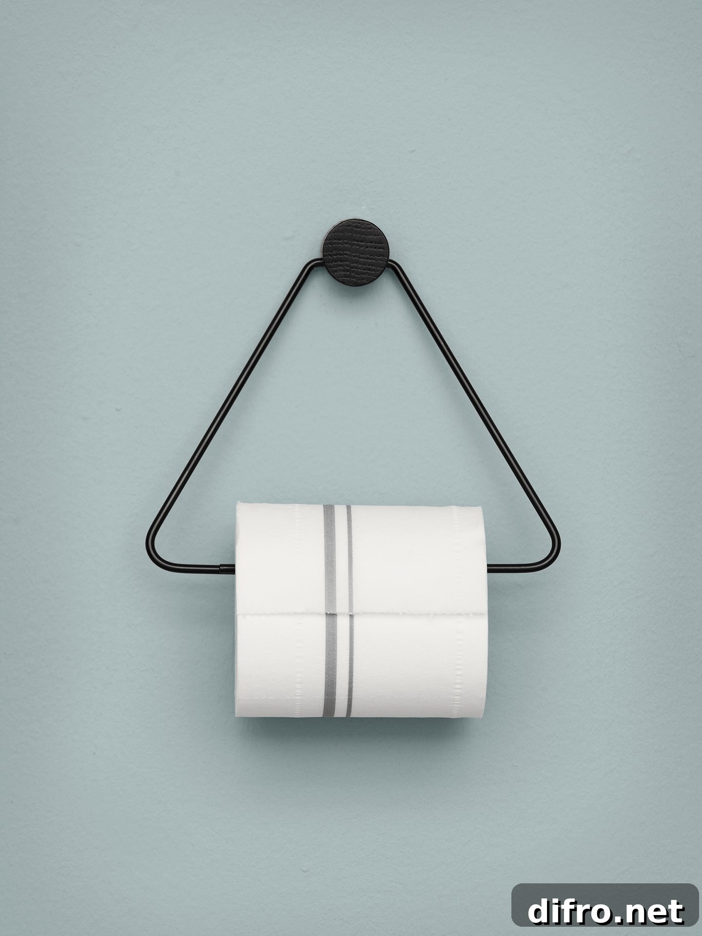 Black triangular toilet paper holder