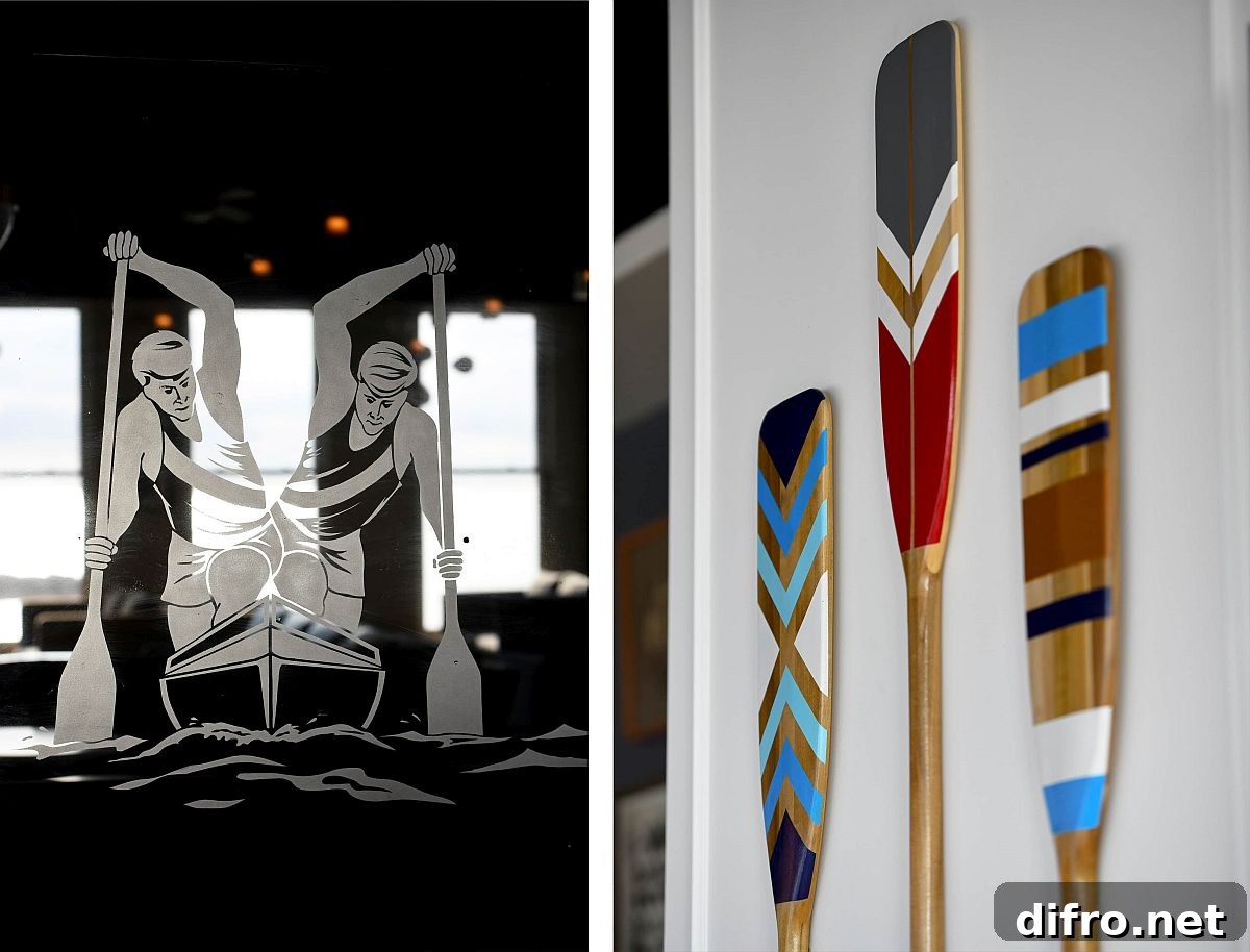 Coastal theme and nautical touches throughout the interior