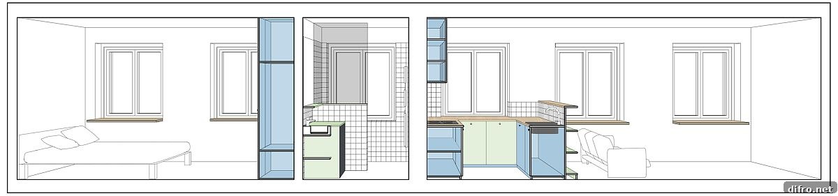 Design plan of refurbished apartment