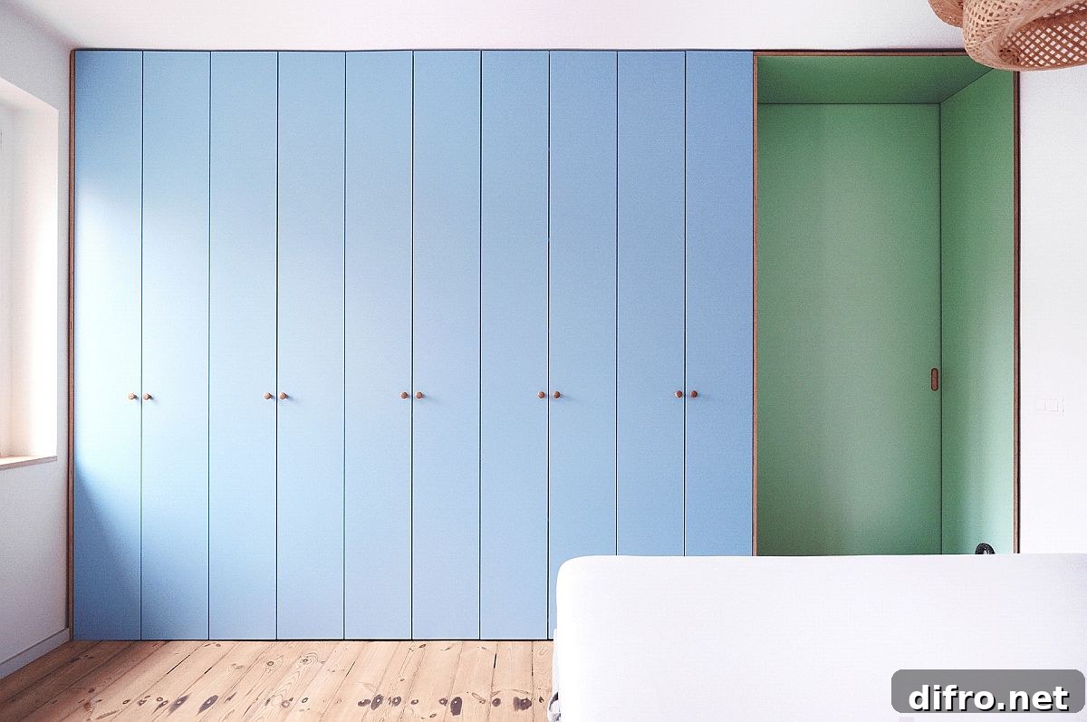 Multifunctional wall furniture inside the apartment
