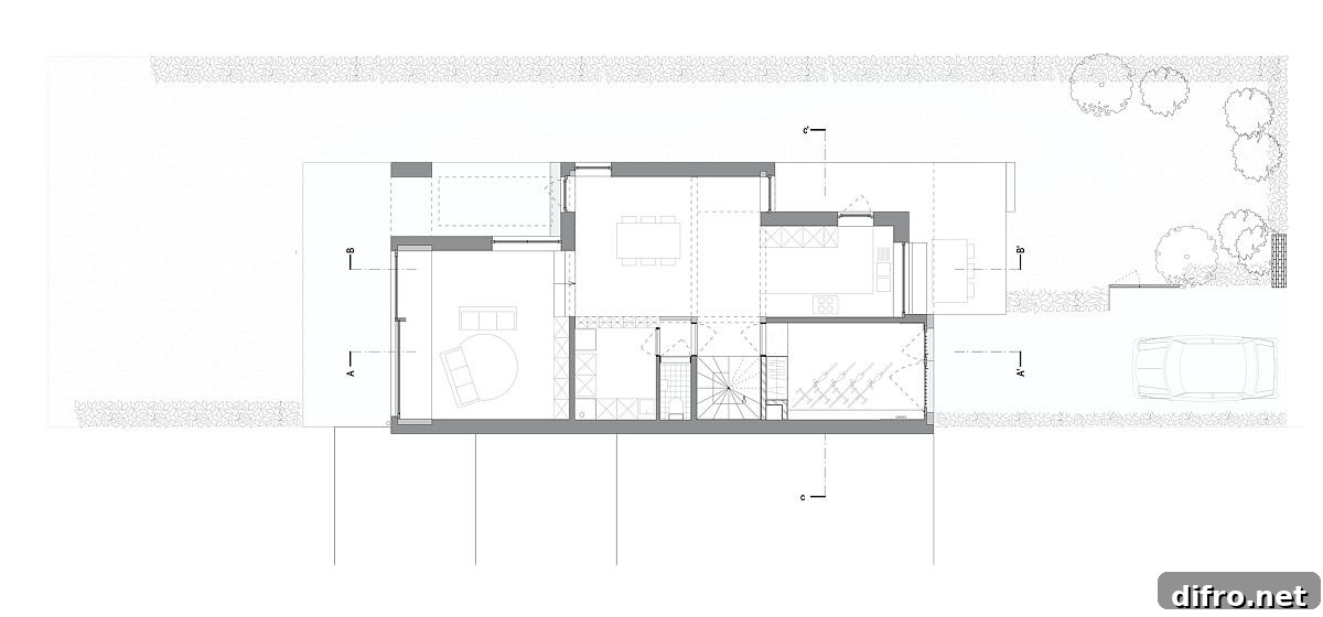 Floor plan of Vinken House designed by Poot architectuur in Belgium