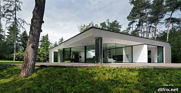 Villa Veth side elevation and garden relationship