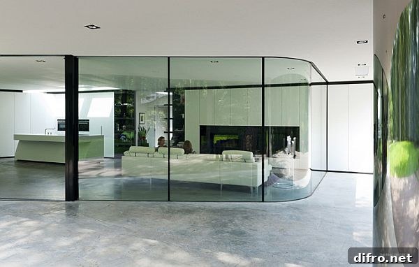 Interior view with open-plan living and natural light
