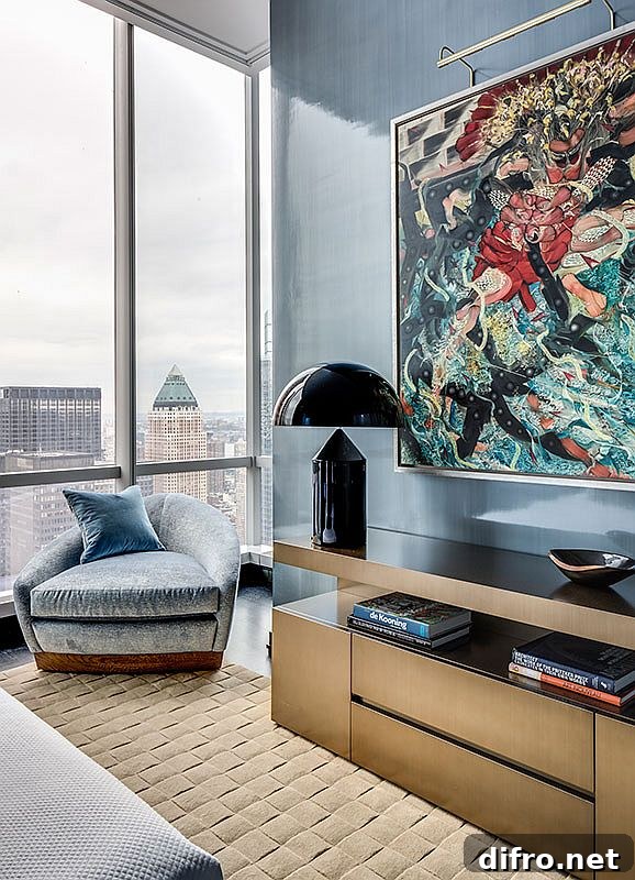 Modern home office with Central Park views