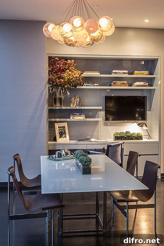 Modern home office with slim work table
