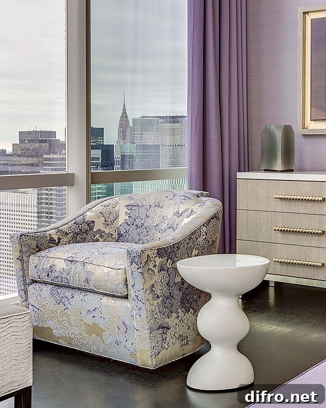 Modern decor with purple accents
