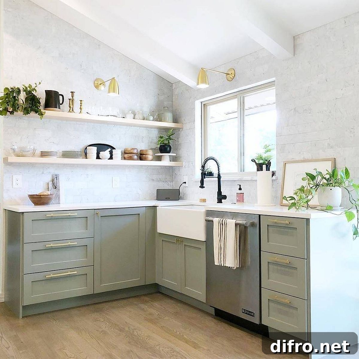 Shaker-style kitchen cabinets