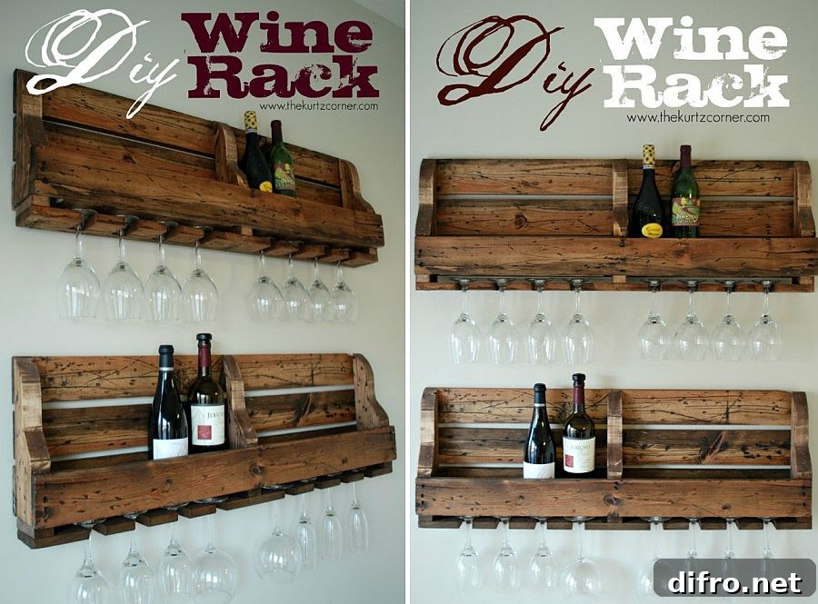 Rustic DIY wine rack