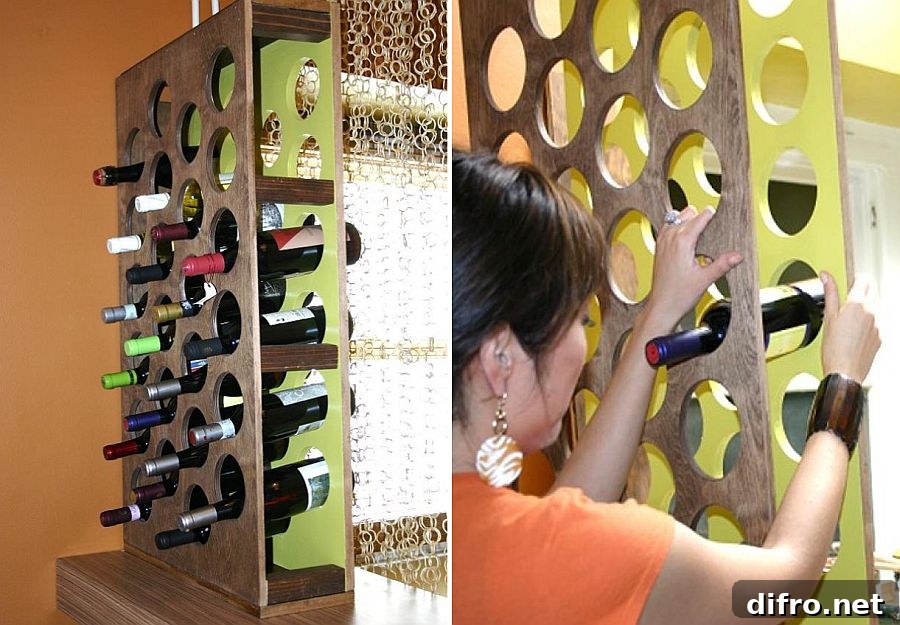 Handcrafted DIY wine rack