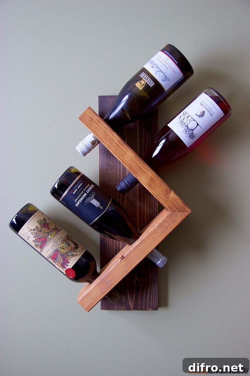 Stylish contemporary DIY wine rack