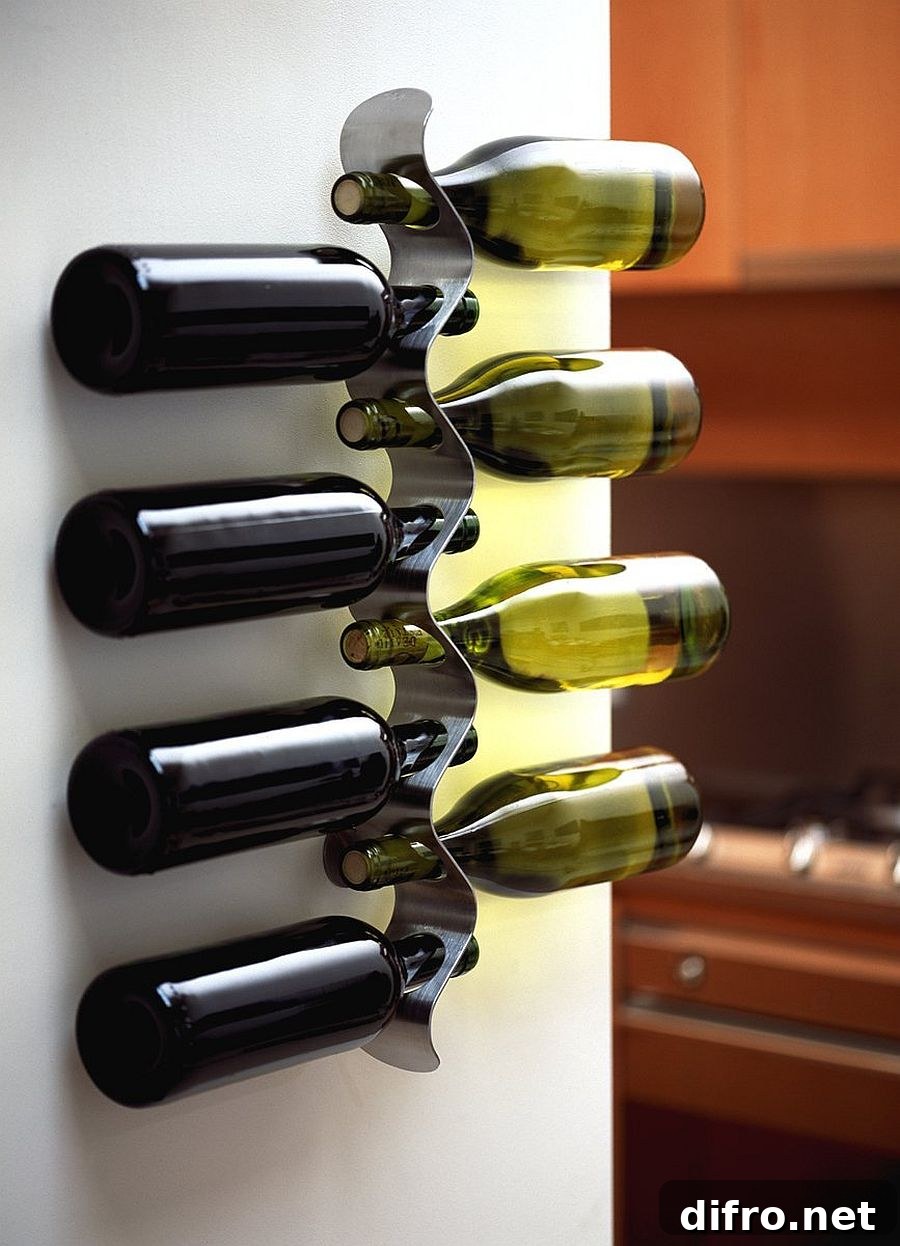 Artistic DIY wine rack