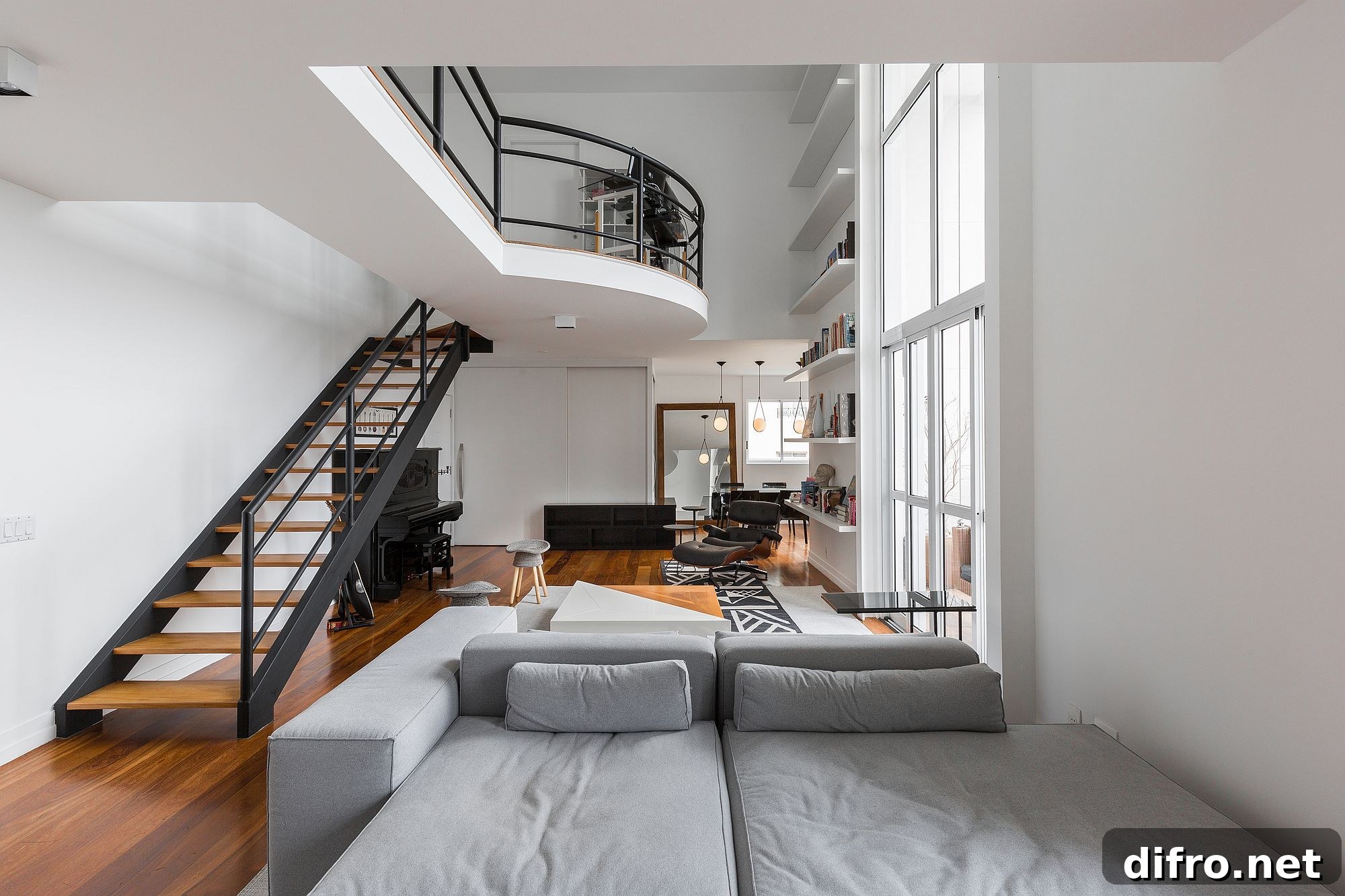 Small apartment makeover featuring a standout mezzanine