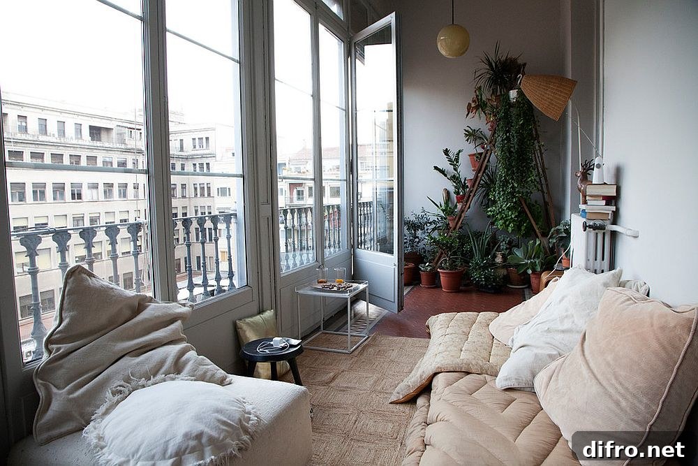 Small eclectic sunroom in Barcelona