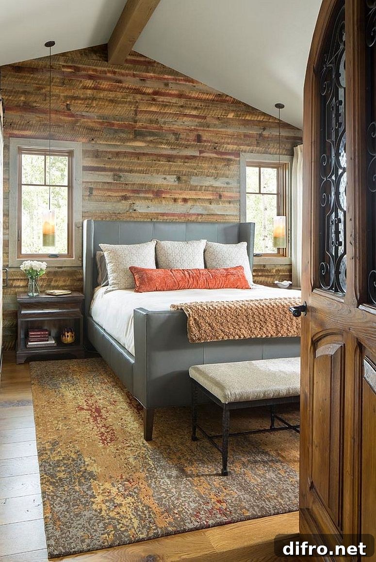 Recycled wooden planks add warmth and charm