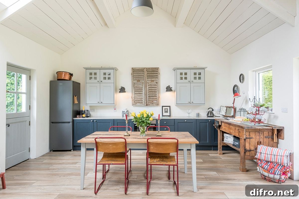 Farmhouse kitchen with dining area