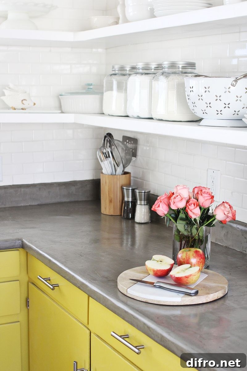 DIY concrete-look countertop