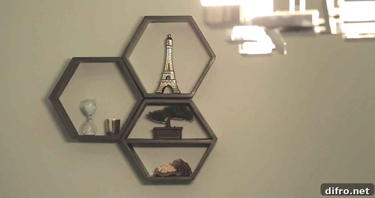 DIY hexagonal shelves