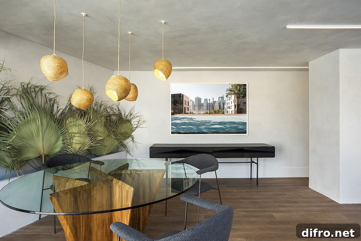 Straw pendants and dried palm leaves