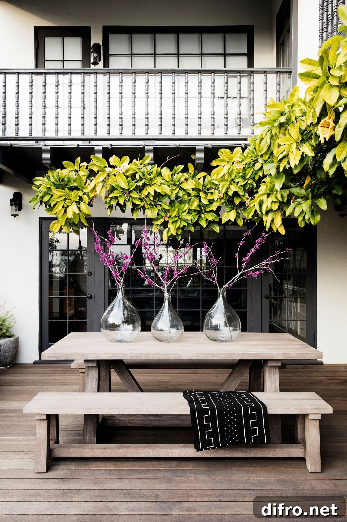 Private deck with comfortable sitting space