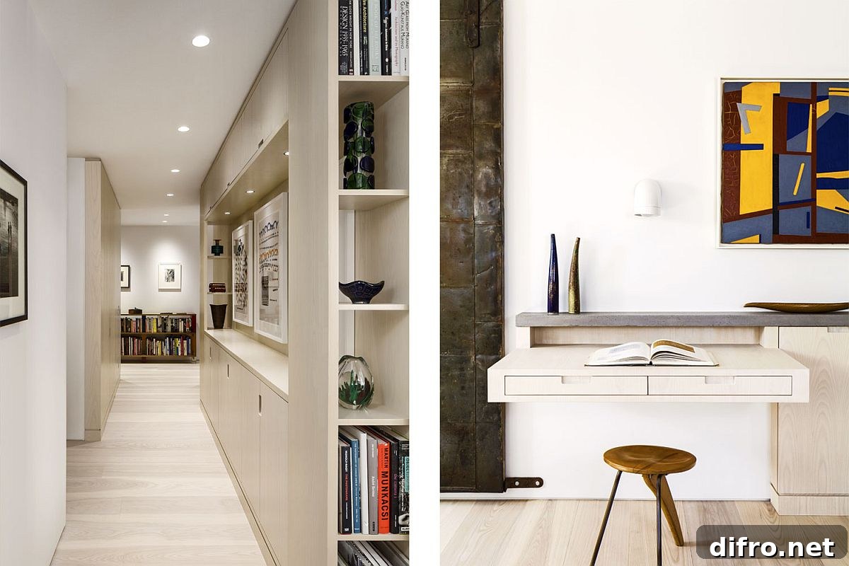 Space-conscious hallway that preserves the flow of light