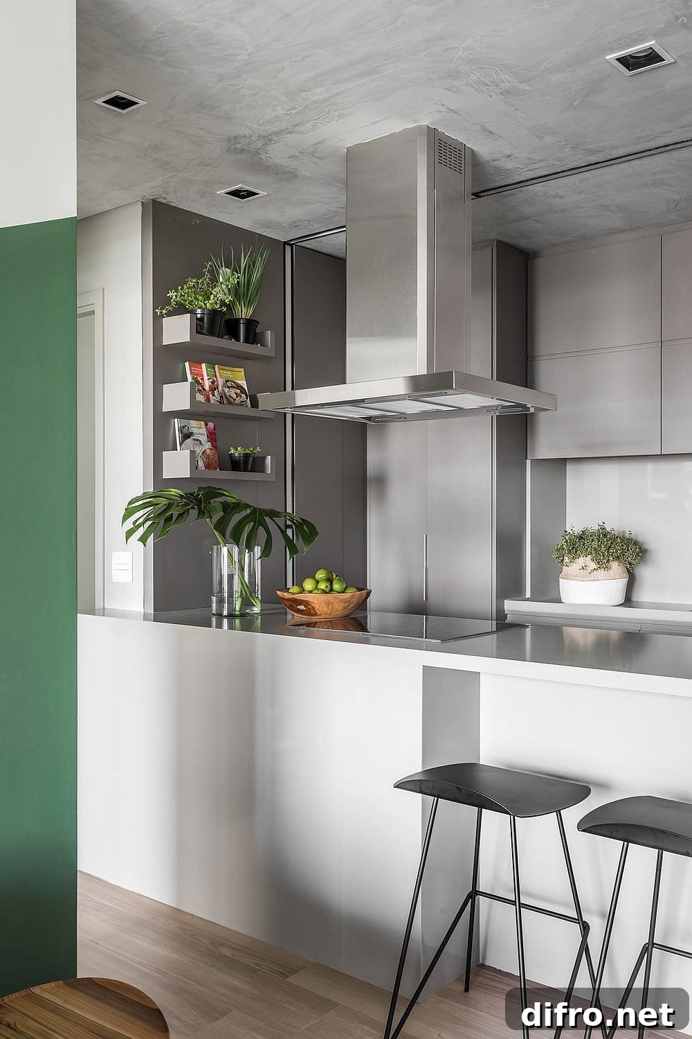 Indoor plants in the modern kitchen