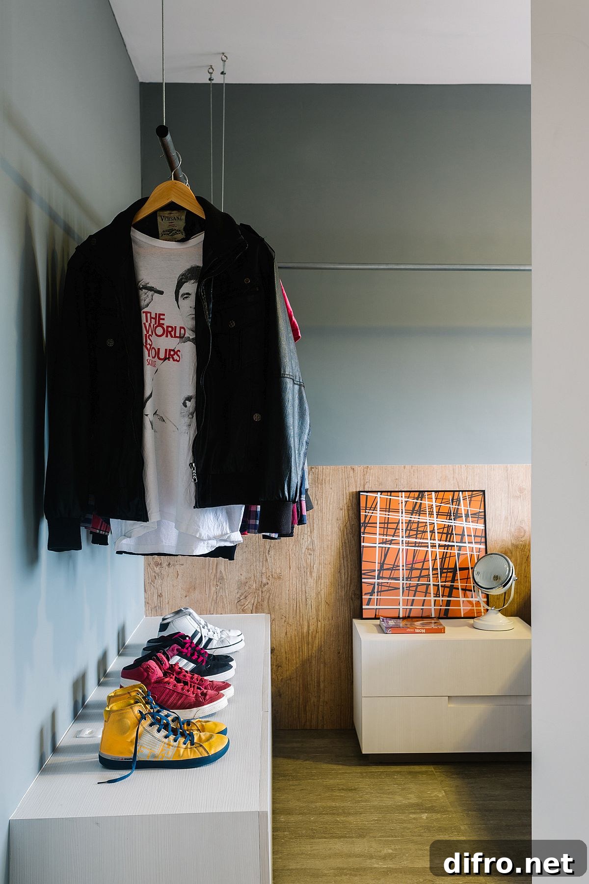 Closet rods for open wardrobe