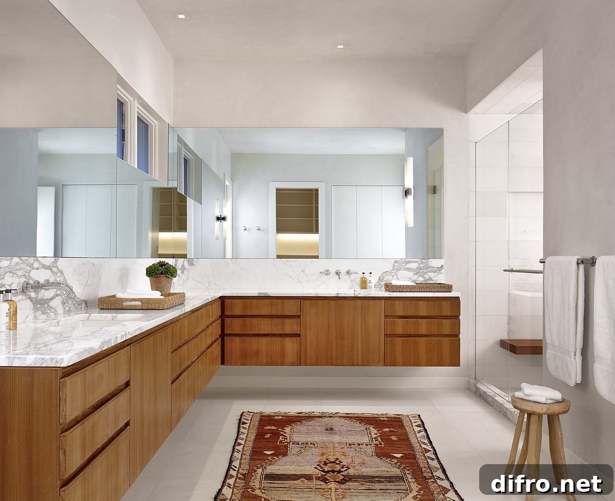 Custom vanity in large bathroom